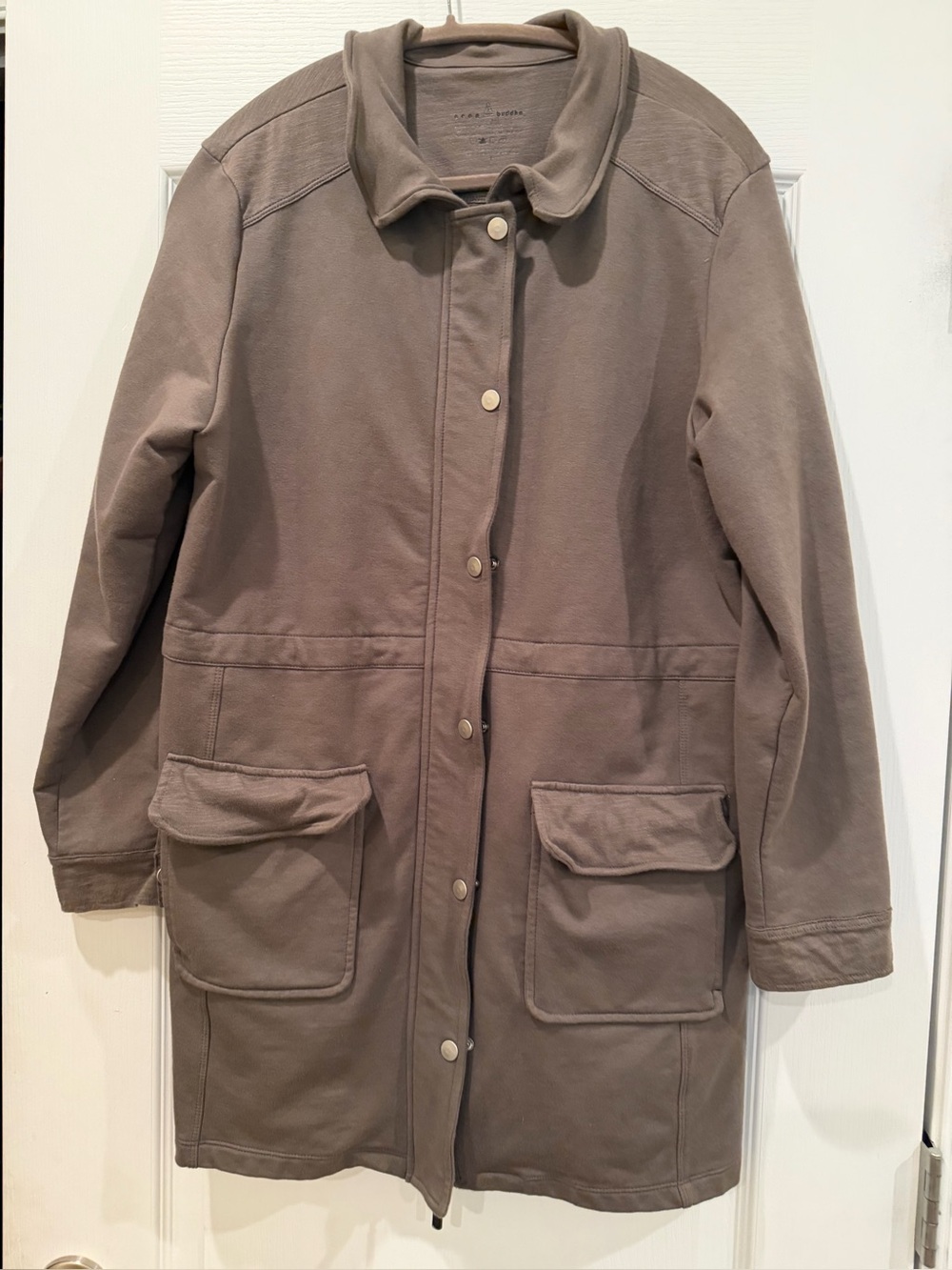 Neon Budda Women's Long Casual Button-Front Coat - Taupe